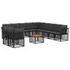vidaXL Conjunto de Sof&aacute;s para Exterior 12 pcs Preto e Cinza Escuro