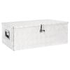 vidaXL Caixa de arruma&ccedil;&atilde;o 90x47x33,5 cm alum&iacute;nio prateado