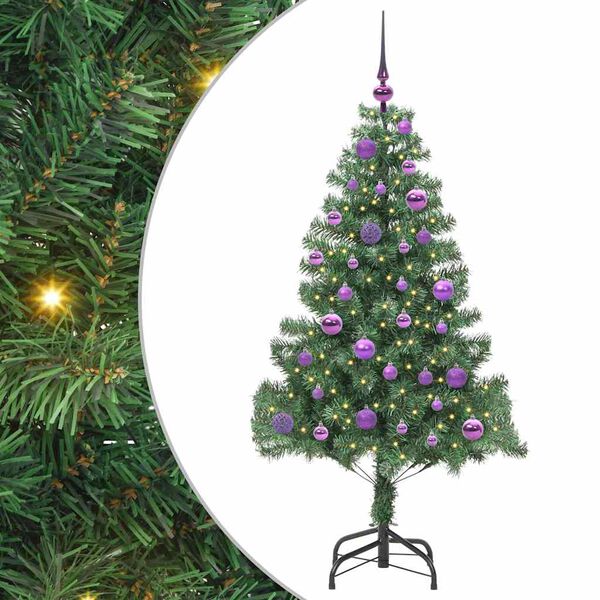 vidaXL &Aacute;rvore de Natal com 150 LEDs com suporte Verde 150 cm PVC