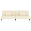 vidaXL Sof&aacute;-cama de 2 lugares + 2 almofadas/apoio p&eacute;s veludo cor creme