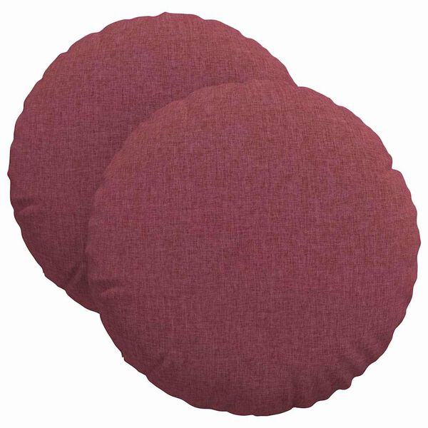 vidaXL Almofadas de Assento 2 pcs Vinho Vermelho &Oslash;40 x 13 cm tecido
