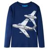 vidaXL T-shirt de manga comprida para crian&ccedil;a azul-marinho 92