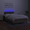 vidaXL Cama box spring colch&atilde;o/LED 120x190cm tecido cinza-acastanhado