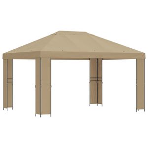 vidaXL Gazebo 4 &times; 3 m Bege Poli&eacute;ster e A&ccedil;o 190 gsm