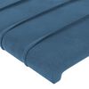 vidaXL Cabeceira de cama c/ abas tecido 147x16x78/88cm azul-escuro