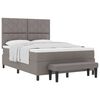 vidaXL Cama Box com colch&atilde;o Cinzento-acastanhado 160 x 200 cm tecido