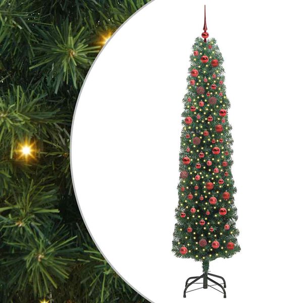 vidaXL &Aacute;rvore de Natal Artificial Verde 180 cm PVC e A&ccedil;o e Pl&aacute;stico