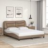 vidaXL Estrutura de cama sem colch&atilde;o Hvar 160x200 cm couro artificial cappuccino