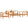 vidaXL 5 pcs conjunto de sof&aacute;s de jardim com almofad&otilde;es ac&aacute;cia maci&ccedil;a