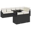 vidaXL Conjunto de Sof&aacute; de Jardim 9 unid. Preto e Creme vime PE