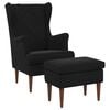 vidaXL Poltrona com Puff 2 unid. Preto Veludo