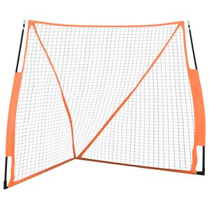 vidaXL Rede basebol port&aacute;til 183x182x183cm a&ccedil;o/poli&eacute;ster laranja/preto