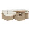 vidaXL Conjunto de Sof&aacute; de Jardim 7 unid. Bege vime PE