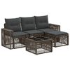 vidaXL Conjunto de Sof&aacute; de Jardim 5 pcs Cinza e Cinza Escuro vime PE