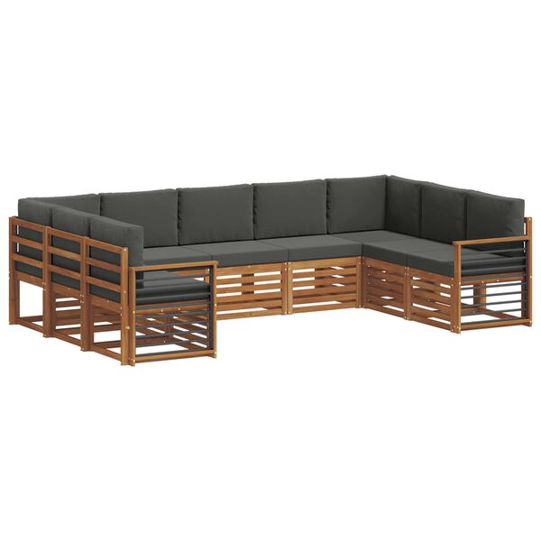 vidaXL Conjunto de Sof&aacute; Sectional 9 pcs Natural e Antracite