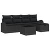 vidaXL Conjunto de Sof&aacute; de Jardim 6 unid. Preto vime PE