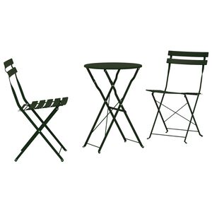 vidaXL Conjunto Bistro Dobr&aacute;vel 3 pcs Floresta A&ccedil;o