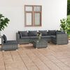 vidaXL 7 pcs conjunto lounge de jardim c/ almofad&otilde;es vime PE cinzento