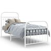 vidaXL Estrutura de cama com cabeceira e p&eacute;s 80x200 cm metal branco