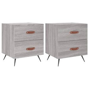 vidaXL Mesas de cabeceira 2 pcs derivados de madeira sonoma cinza