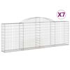 vidaXL Cestos gabi&atilde;o arqueados 7pcs 300x30x100/120cm ferro galvanizado
