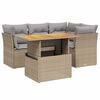 vidaXL 5 pcs conjunto de sof&aacute;s p/ jardim com almofad&otilde;es vime PE bege