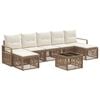 vidaXL Conjunto de Sof&aacute; de Jardim 8 pcs Bege vime PE