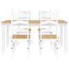 vidaXL 5 pcs conjunto de jantar Panama madeira pinho maci&ccedil;a branco
