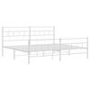 vidaXL Estrutura de cama com cabeceira e p&eacute;s 183x213 cm metal branco