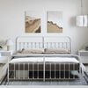 vidaXL Estrutura de cama com cabeceira e pés 183x213 cm metal branco