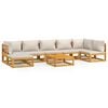 vidaXL 8 pcs conj. lounge de jardim madeira c/ almofad&otilde;es cinza-claro