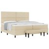 vidaXL Cama Box com colch&atilde;o com cabeceira Creme 200 x 200 cm tecido