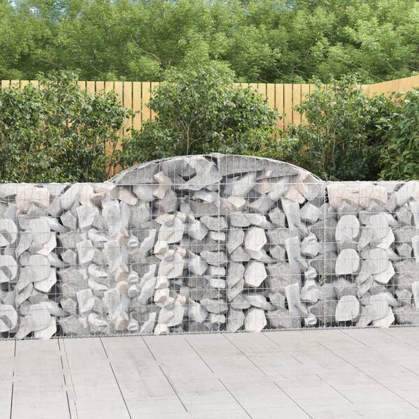 vidaXL Cestos gabi&atilde;o arqueados 17pcs 300x30x100/120 ferro galvanizado