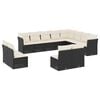 vidaXL 12 pcs conjunto de sof&aacute;s de jardim c/ almofad&otilde;es vime PE preto