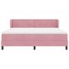 vidaXL Cama Box com colch&atilde;o com cabeceira Rosa 180 x 200 cm Veludo