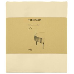 vidaXL Toalha de Mesa 5 unid. Redondo Branco Creme &Oslash; 160 cm Poli&eacute;ster