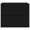 vidaXL Mesa de cabeceira de parede com luzes LED preto