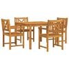 vidaXL Conjunto de Jantar para Jardim 5 unid. Castanho