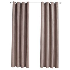 vidaXL Cortinas opacas c/ argolas 2 pcs 140x175cm cinzento-acastanhado