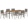 vidaXL Conjunto de Jantar para Jardim 7 unid. Cinzeto vime PE