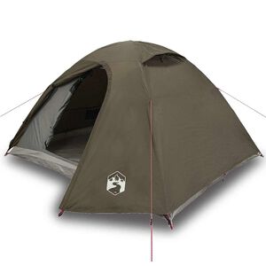 vidaXL Tenda de campismo c&uacute;pula para 3 pessoas imperme&aacute;vel castanho