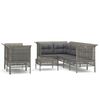 vidaXL 8 pcs conjunto lounge de jardim c/ almofad&otilde;es vime PE cinzento