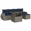 vidaXL 6 pcs conjunto sof&aacute;s jardim com almofad&otilde;es PE/ac&aacute;cia cinzento