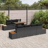 vidaXL Conjunto de Sof&aacute; de Jardim 8 pcs Preto Rattan Sint&eacute;tico