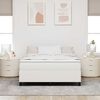 vidaXL Cama Box Creme e Branco 140 x 200 cm Tecido de Veludo Cotele