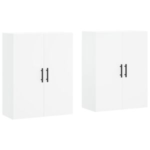 vidaXL Arm&aacute;rios de parede 2 pcs 69,5x34x90 cm branco