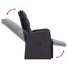 vidaXL Cadeiras de jardim reclináveis c/ almofadões 2pcs vime PE preto