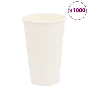 vidaXL Copos de caf&eacute; de papel 1000 pcs 16oz 400ml branco