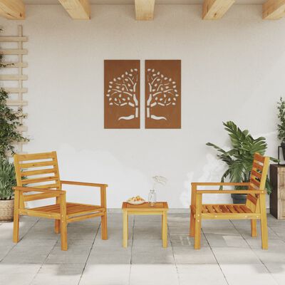 vidaXL Cadeira de jardim 2 pcs 66,5x65x81 cm madeira de acácia maciça