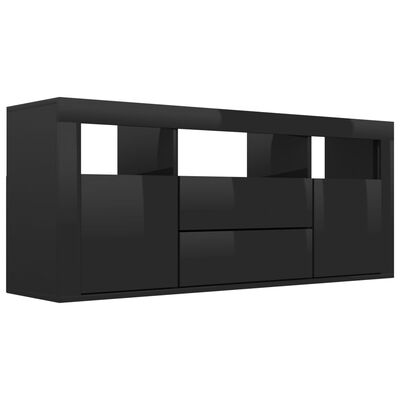 vidaXL Móvel de TV 120x30x50 cm contraplacado preto brilhante